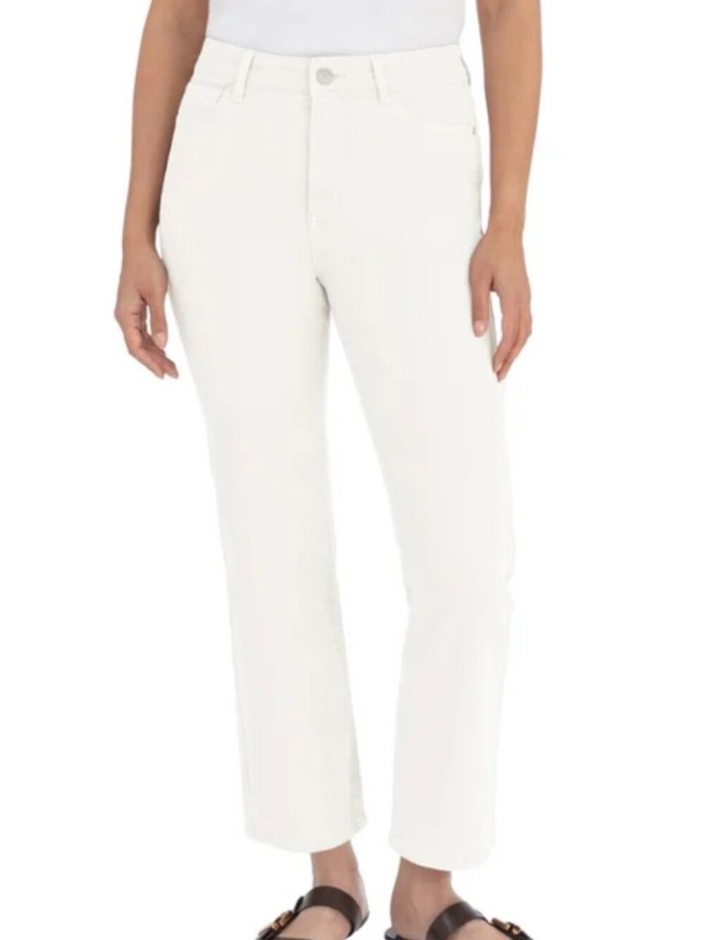 Blank NYC Women's White (Au Natural) Straight Leg Pant